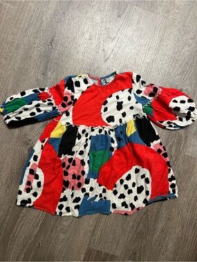Stella McCartney girls Spot & Block Print Puff-Sleeve Kids Dress 2T party 2